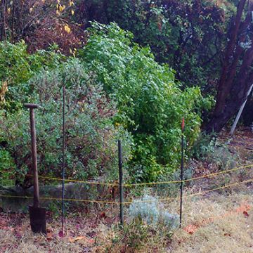 Réalisation en cours d'une bordure de jardin - Cadenet